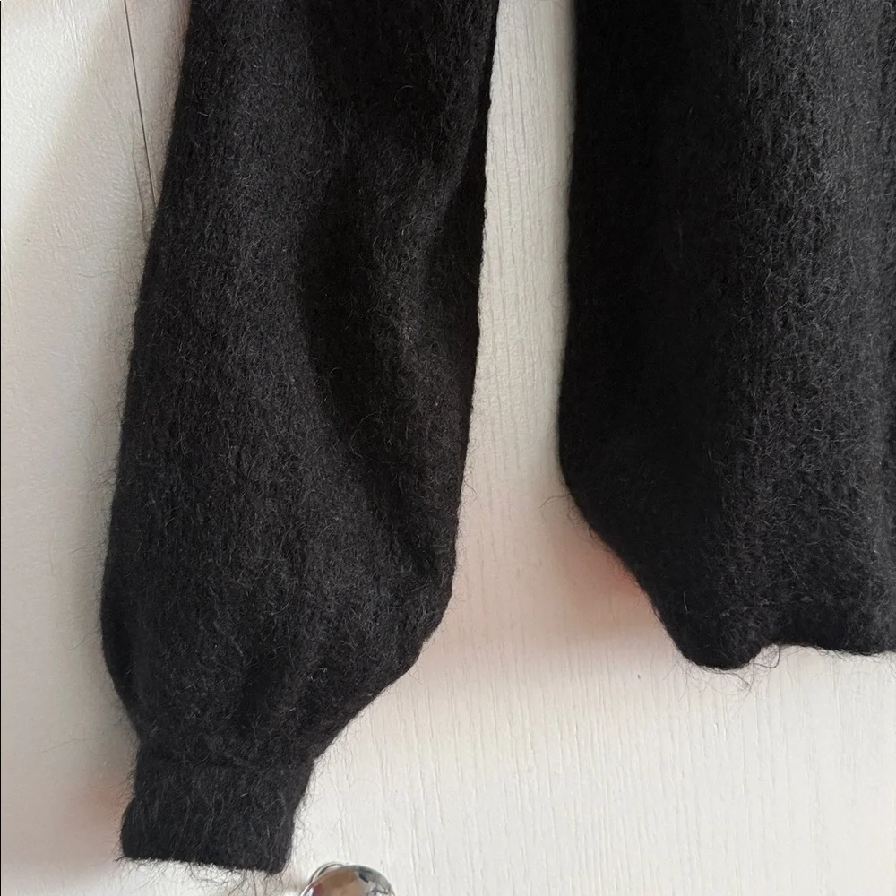 Sézane Angie Balloon Sleeve Button Front Cardigan Sweater Wool Kid Mohair Sz M - Picture 9 of 14